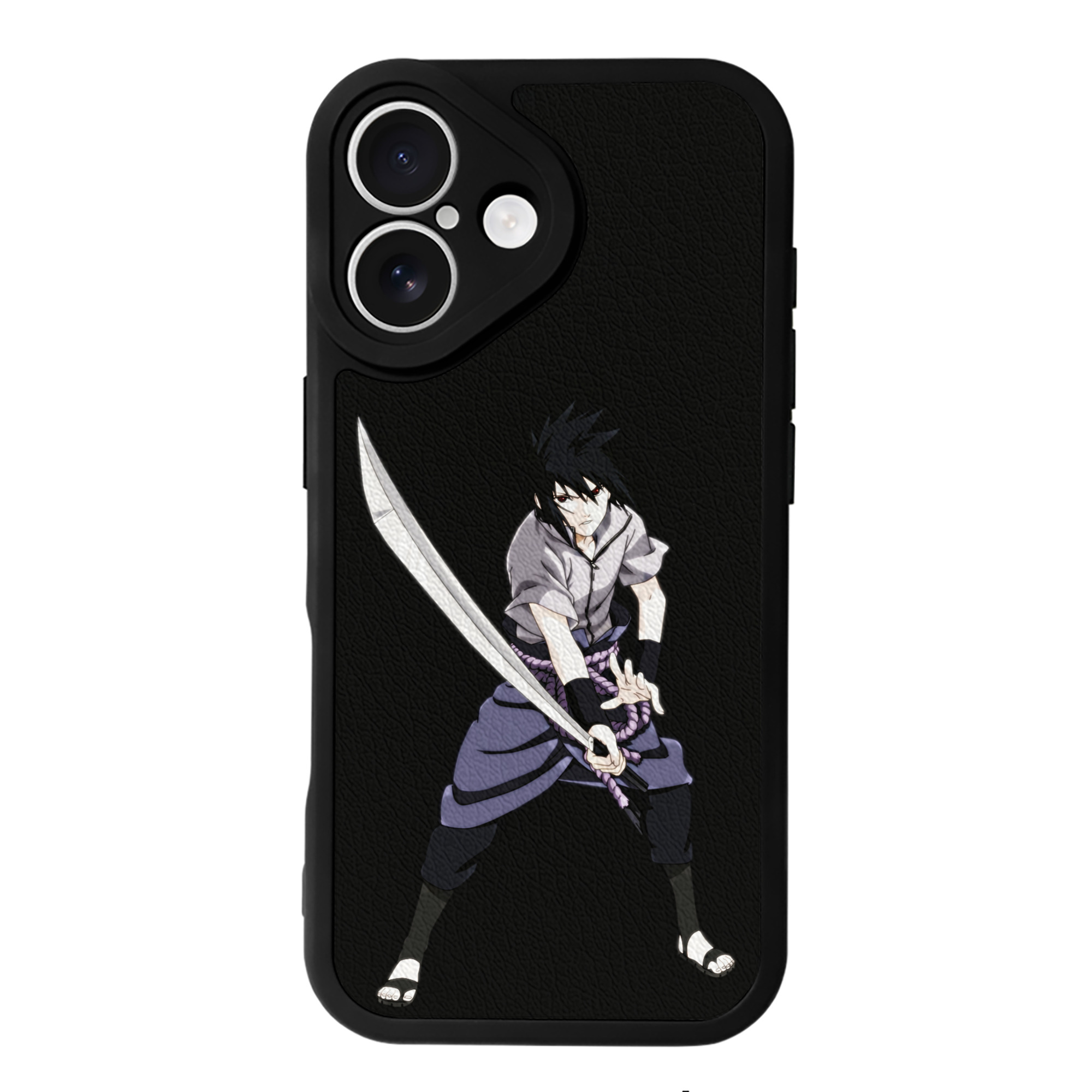 （画像用） NARUTO -ナルト- うちは サスケ Uchiha Sasuke 【iPhone 16シリーズ対応】シリコンスマホケース（レザー調） 材質：シリコン
